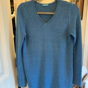 J. McLaughlin Teal V-Neck Sweater